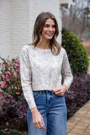 Heirloom Blue Floral Knit Top