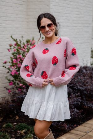 Berry Bliss Blush Knit Sweater