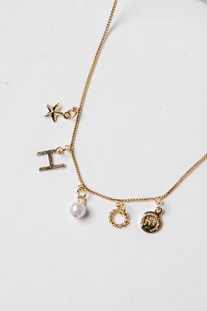 Heather Charm Gold Pendant Necklace