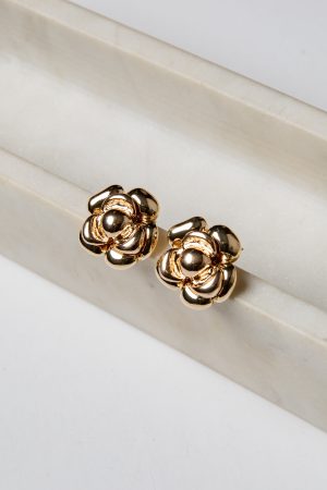 Camille Gold Floral Stud Earrings