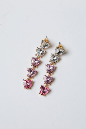 Lila Blush Crystal Drop Earrings