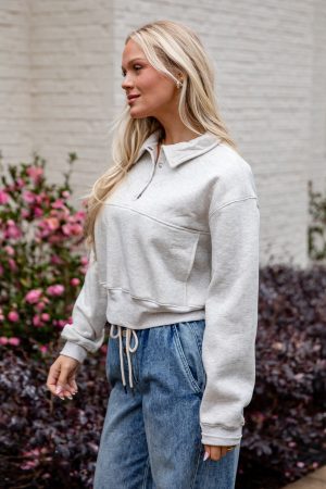 First Light Heather Grey Pullover